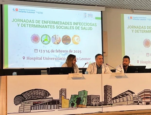 Mesa de las Jornadas de Enfermedades Infecciosas y Determinantes Sociales de Salud de febrero de 2025 en el Hospital Infanta Leonor